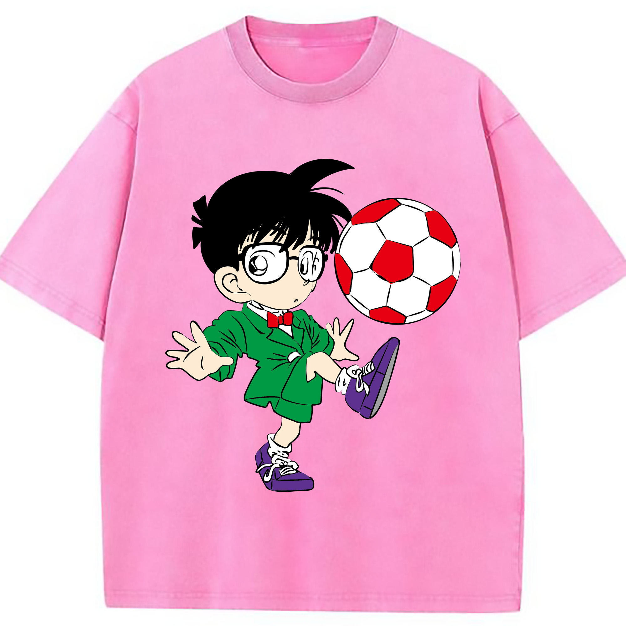 （画像用） 名探偵コナン 江戸川 コナン Detective Conan Conan Edogawa 綿100% ヴィンテージ風 半袖Tシャツ（フロントプリント）